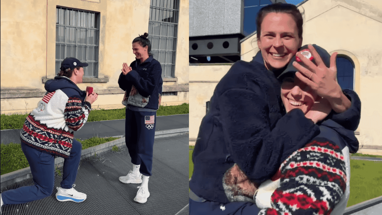 Hilary Knight proposing to Brittany Bowe