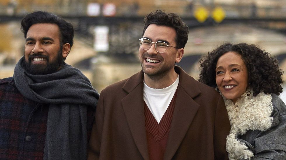 himesh patel, daniel levy, and ruth negga in Good Grief