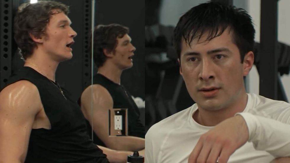 Hudson Williams and Connor Storrie in 'Heated Rivalry'