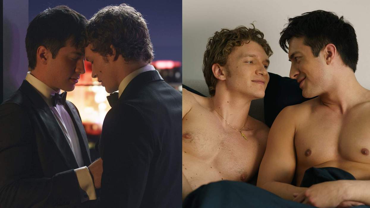 Hudson Williams and Connor Storrie in 'Heated Rivalry.'