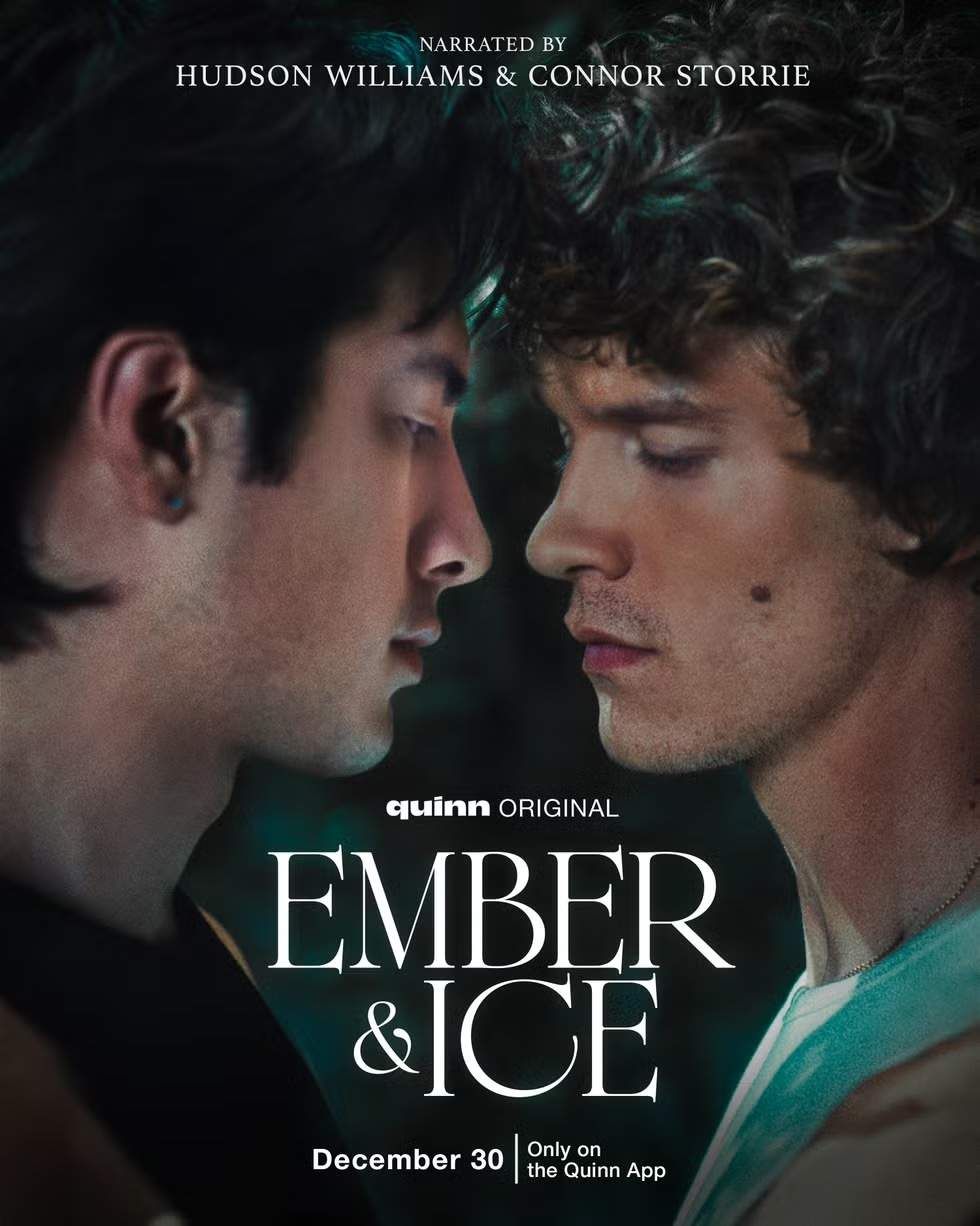 Hudson Williams and Connor Storrie in the poster for Ember & Ice
