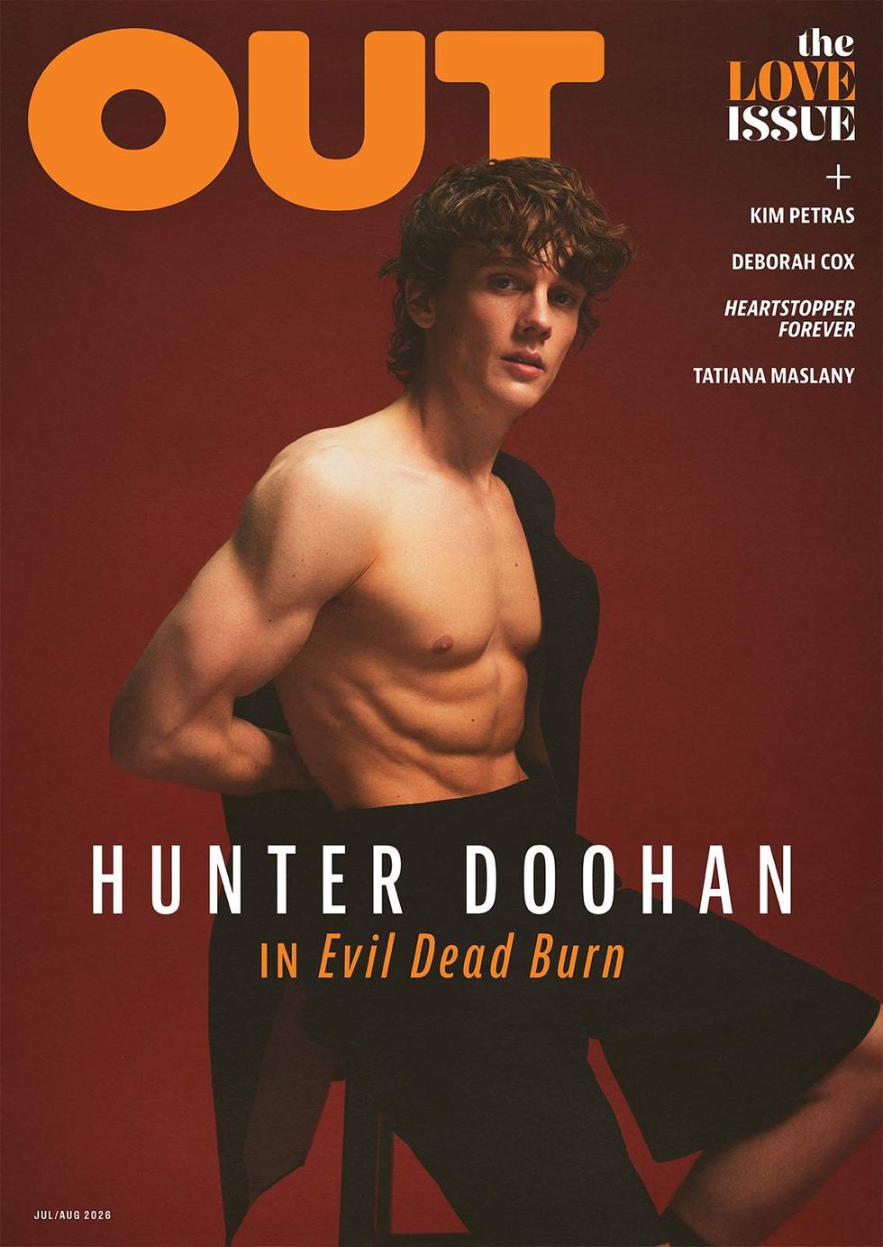 Hunter Doohan on the cover of Out's July August 2026 print issue