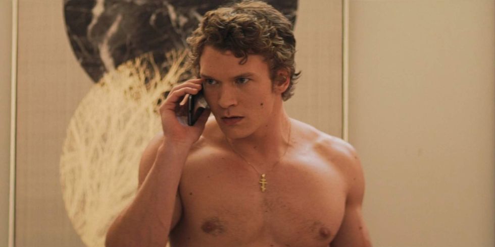 Ilya on the phone with his dad in 'Heated Rivalry.'\u200b