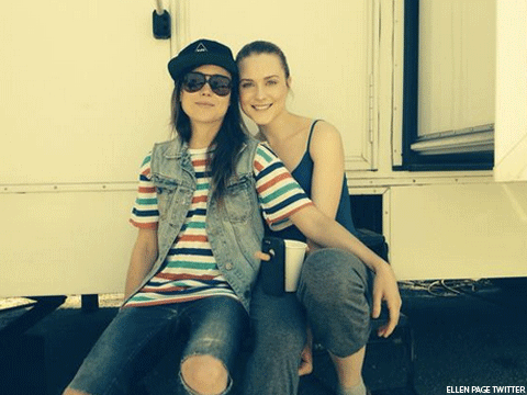 PIC OF THE DAY: Ellen Page and Evan Rachel Wood Get Cozy Filming "Into the Forest"