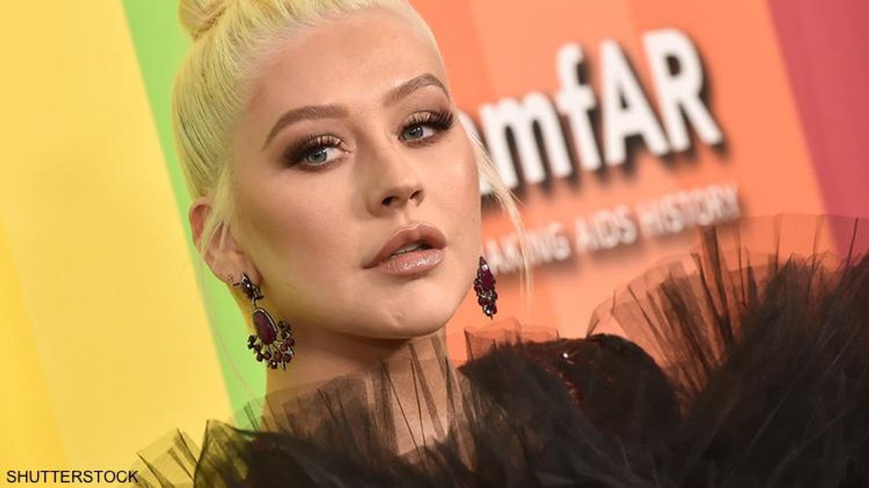 <p>Christina Aguilera Performed With Glittery Green Strap-On for LA Pride</p>