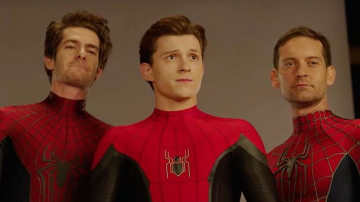<p>Apparently the Spider-Men Couldn’t Stop Comparing Bulges on Set</p>