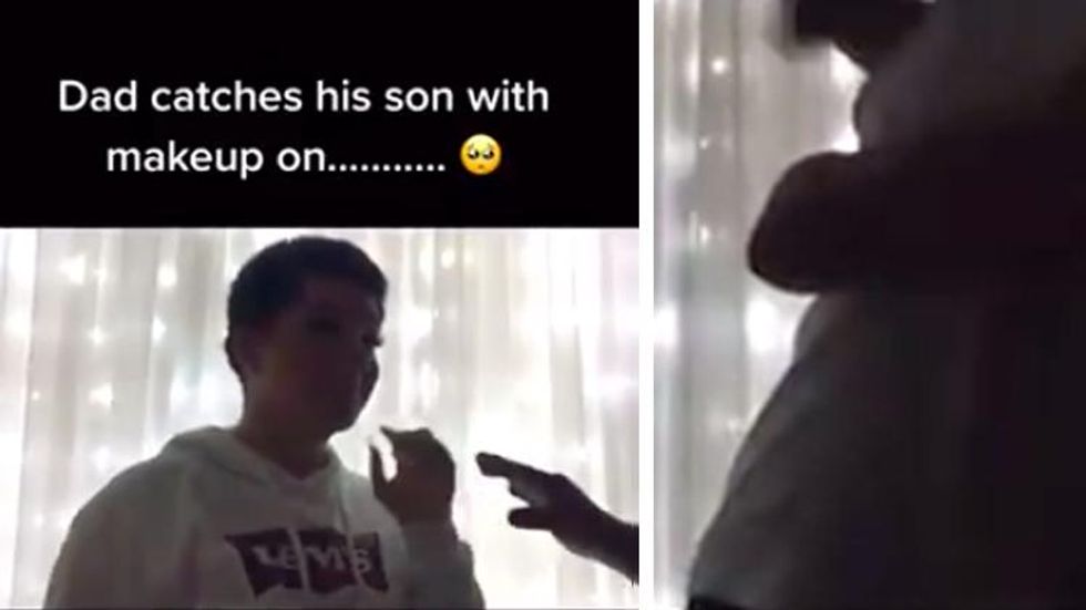 Dad Catches Son Wearing Makeup & His Reaction Is So Sweet