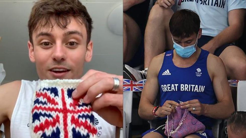 Yes, Olympic Gold Medalist Tom Daley is Knitting on the Sidelines