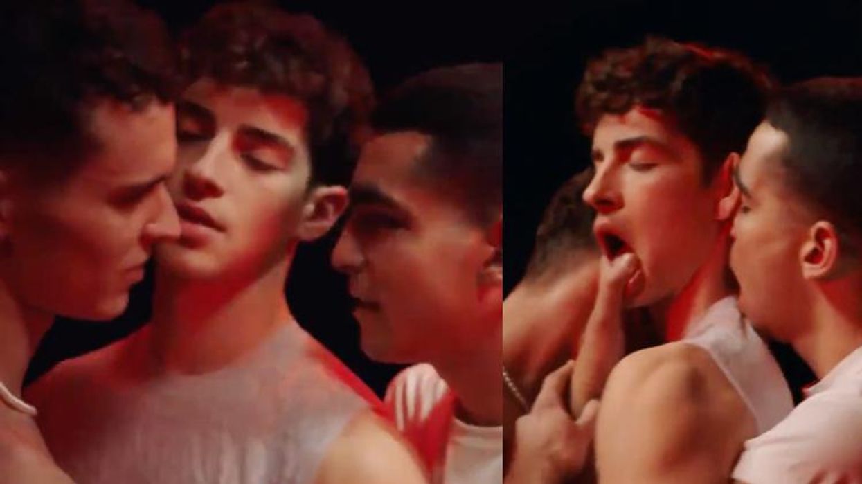 <p>This Video of <em>Élite</em>'s Omar & Ander in a Threeway Kiss Is Sexy AF</p>