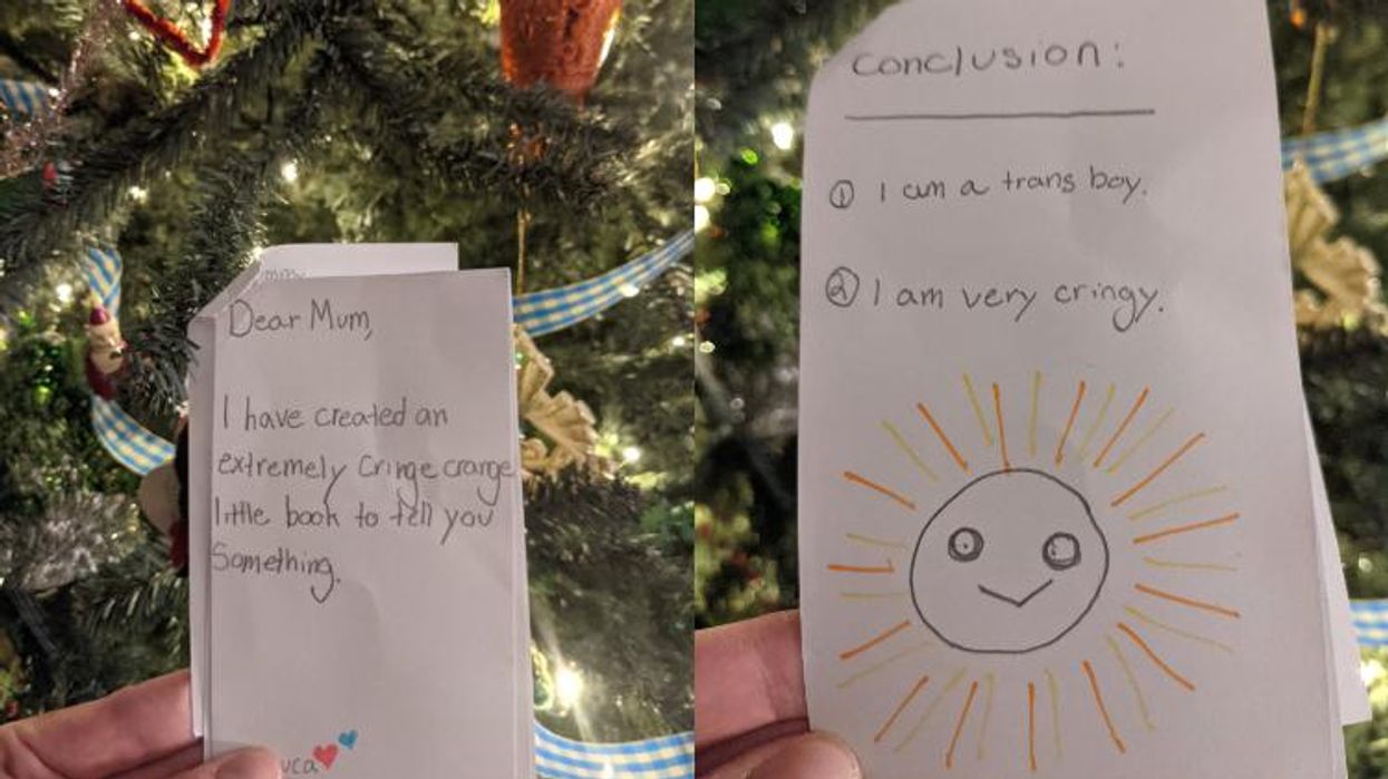 <p>A Trans Boy Came Out to His Mom Via a Cute Homemade Holiday Card</p>