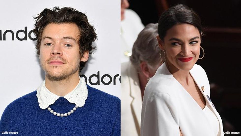 AOC Defends Harry Styles From Homophobes Who Are Mad He Wore a Dress