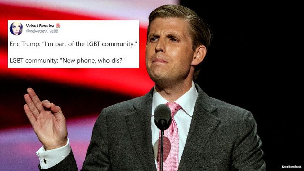 Eric Trump 'Came Out' & Gay Twitter Wants Nothing To Do With Him