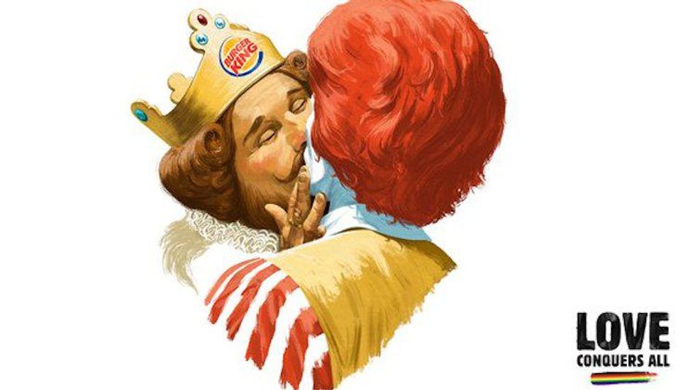 Burger King Makes Out With Ronald McDonald in Pride-Themed Ad 