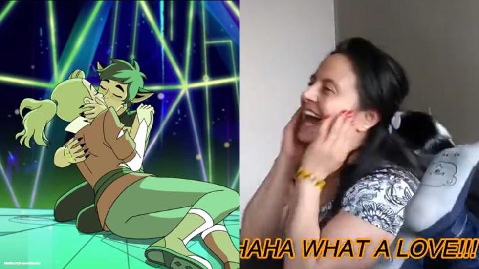 This Mom's Reaction to 'She-Ra's Catradora Kiss Is So Wholesome & Pure