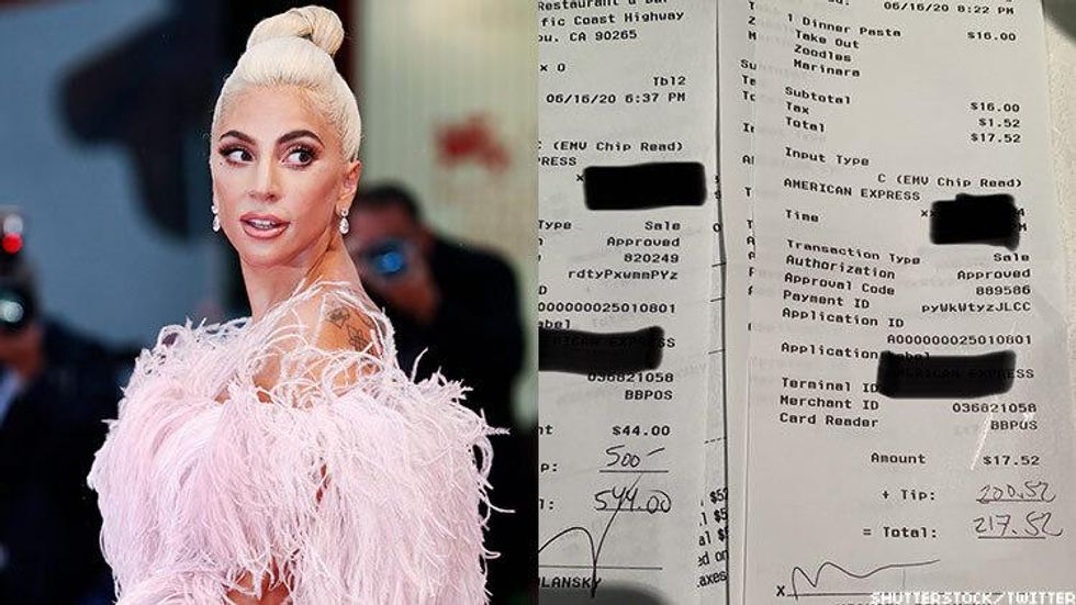 Fans Praise Lady Gaga for Tipping $700 on a $60 Bill