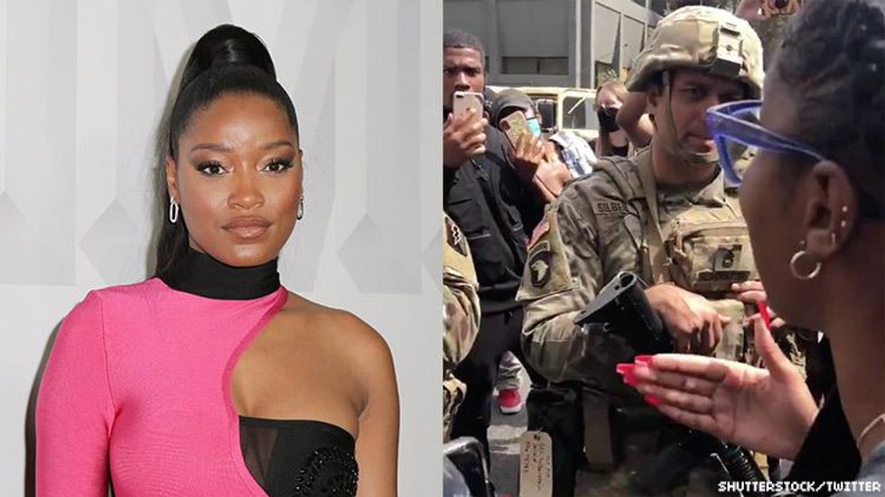 Keke Palmer Challenges National Guard to 'March With Us' at LA Protest