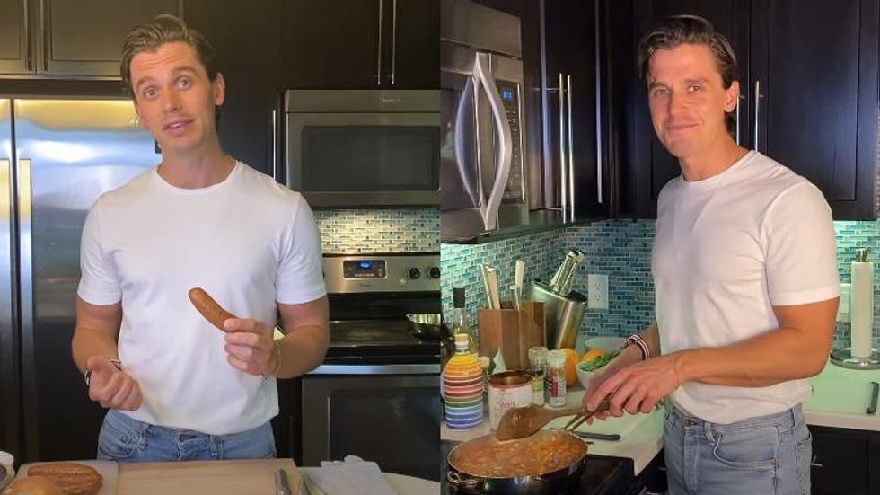 Watch 'Queer Eye's Antoni Porowski Make Sausage For Some Fans