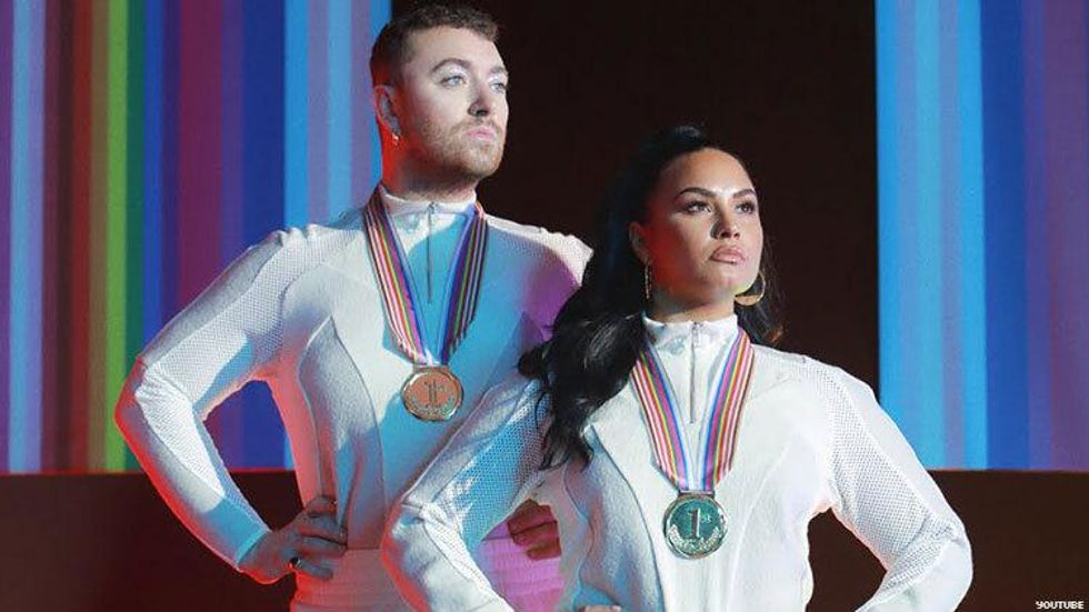 Sam Smith & Demi Lovato Compete in the Queer Olympics in New Video