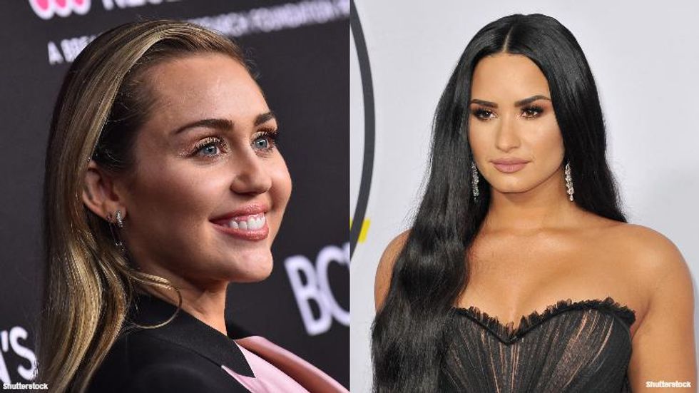 Demi Lovato Lesbian Sex - Miley Cyrus & Demi Lovato Are Friends Because They're Both 'Gay AF'