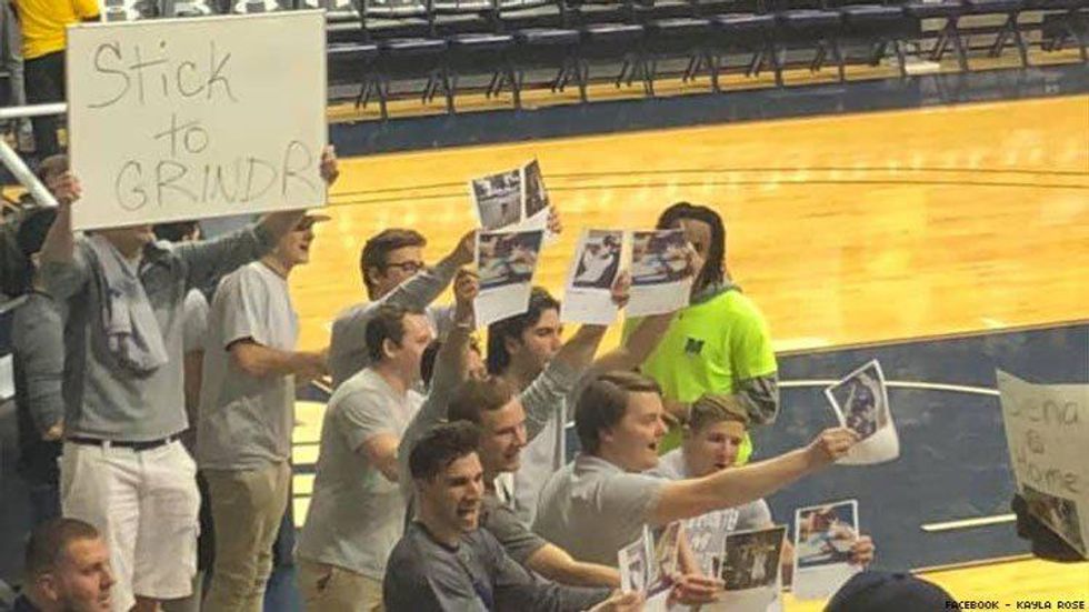 College Basketball Player Trolled with Antigay 'Stick to Grindr' Signs