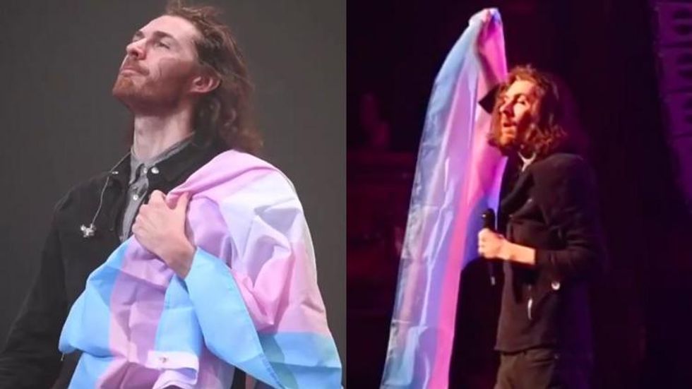 Hozier Waves a Trans Pride Flag During 'Take Me to Church' Performance