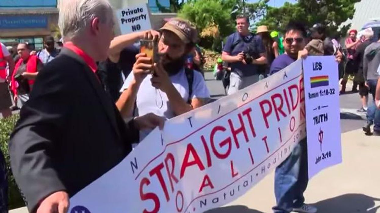 <p>Modesto 'Straight Pride' Rally Draws More Protestors Than Bigots</p>