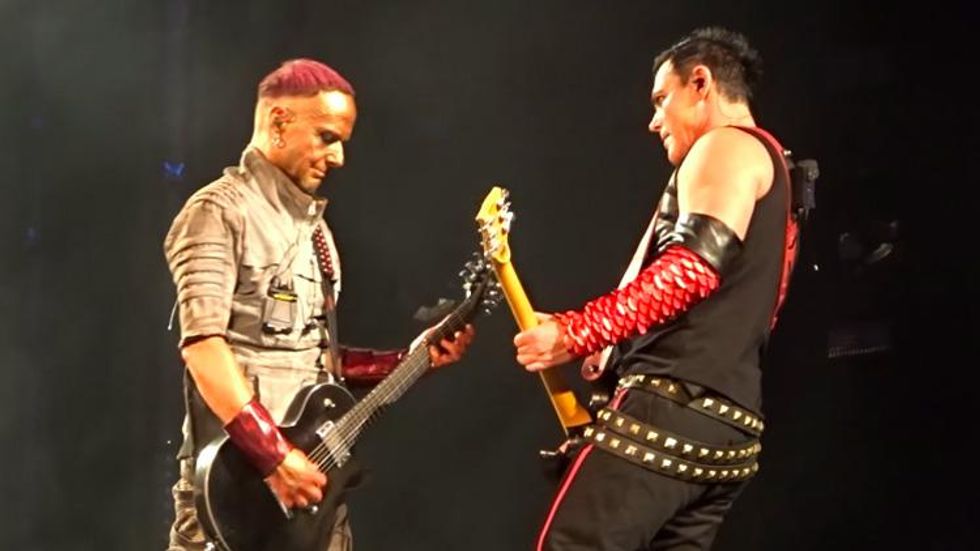 Rammstein Guitarists Kiss on Stage at Moscow Concert