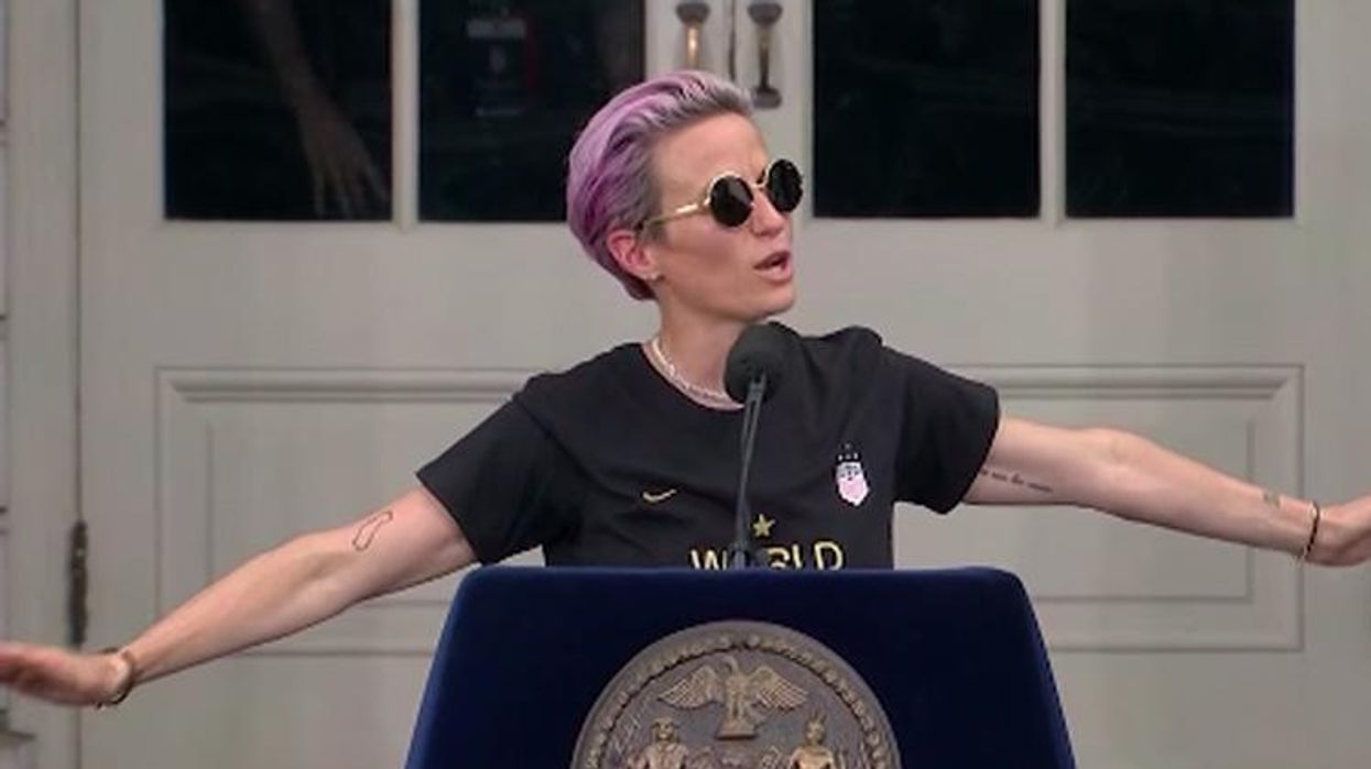 <p>Megan Rapinoe Posters Vandalized With Homophobic Slurs in NYC</p>