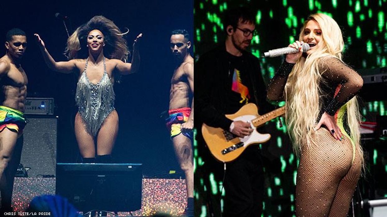 <p>Meghan Trainor Brought Out Shangela at LA Pride</p>