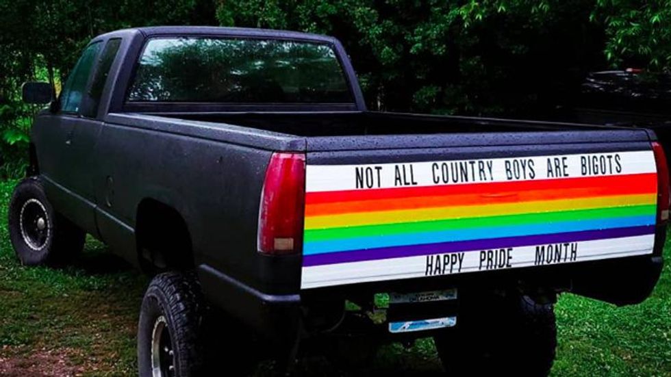 Rural Oklahoma Man Decorates Truck in Support of Pride