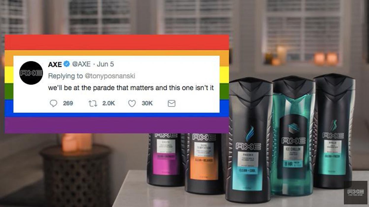 <p>Even Axe Body Spray Wants Nothing to Do With the Straight Pride Parade</p>