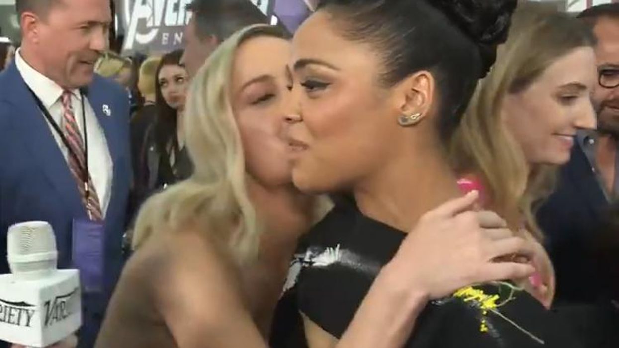 <p>Literally Just a Video of Brie Larson Kissing Tessa Thompson</p>