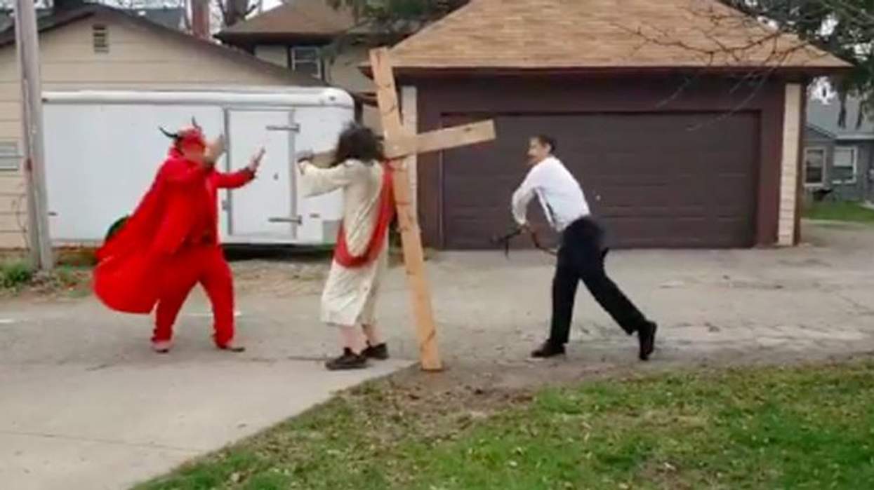 <p>Absurd Anti-Pete Buttigieg Protest Features Him as Tormentor of Jesus</p>