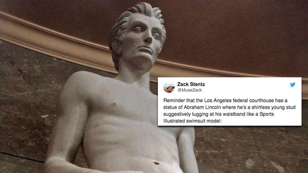 Yes, a Shirtless Abe Lincoln Statue Actually Exists