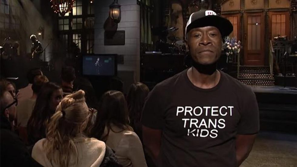Don Cheadle Sports 'Protect Trans Kids' Shirt While Hosting 'SNL'