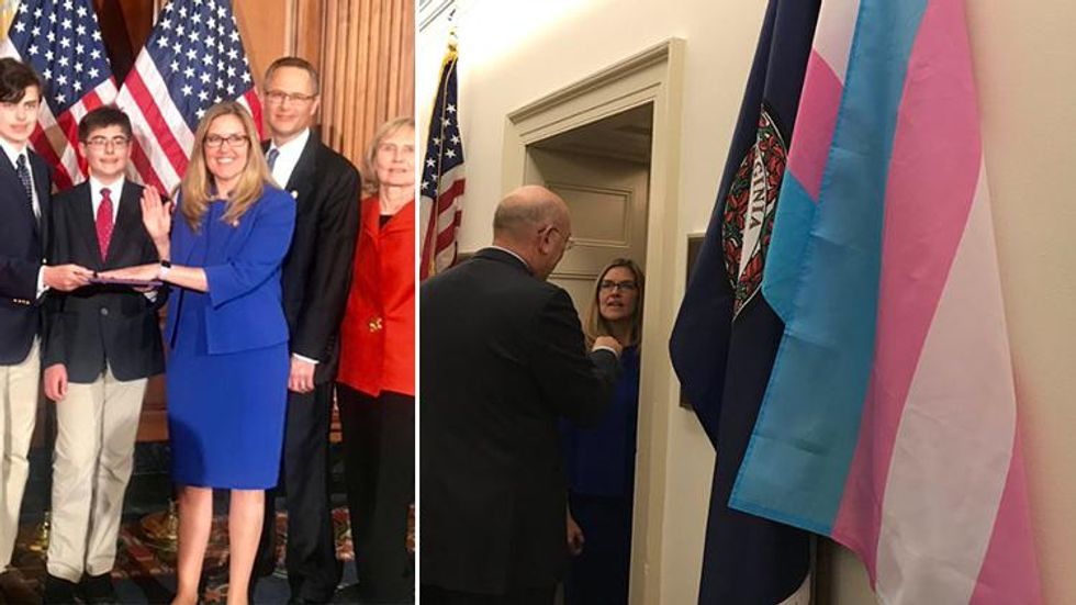 Virginia's New Congresswoman Brought Trans Pride Flag to Capitol Hill