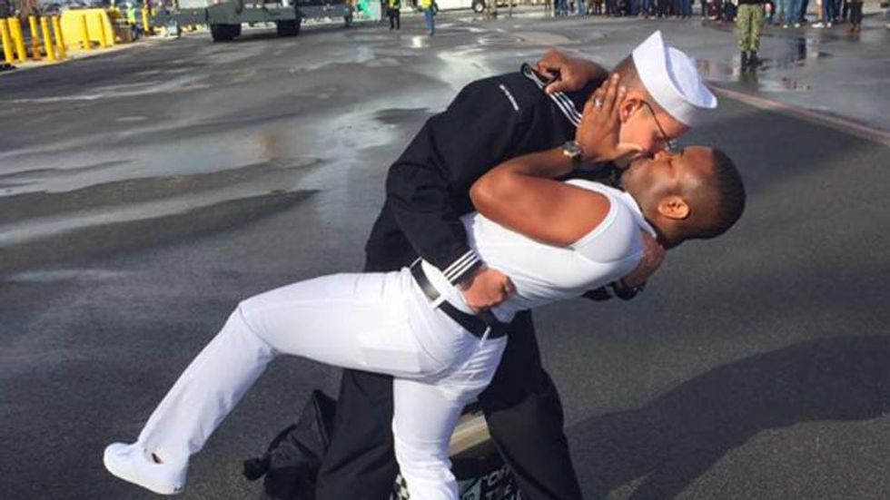 Gay Sailor Wins First Kiss With His New Husband After Long Deployment