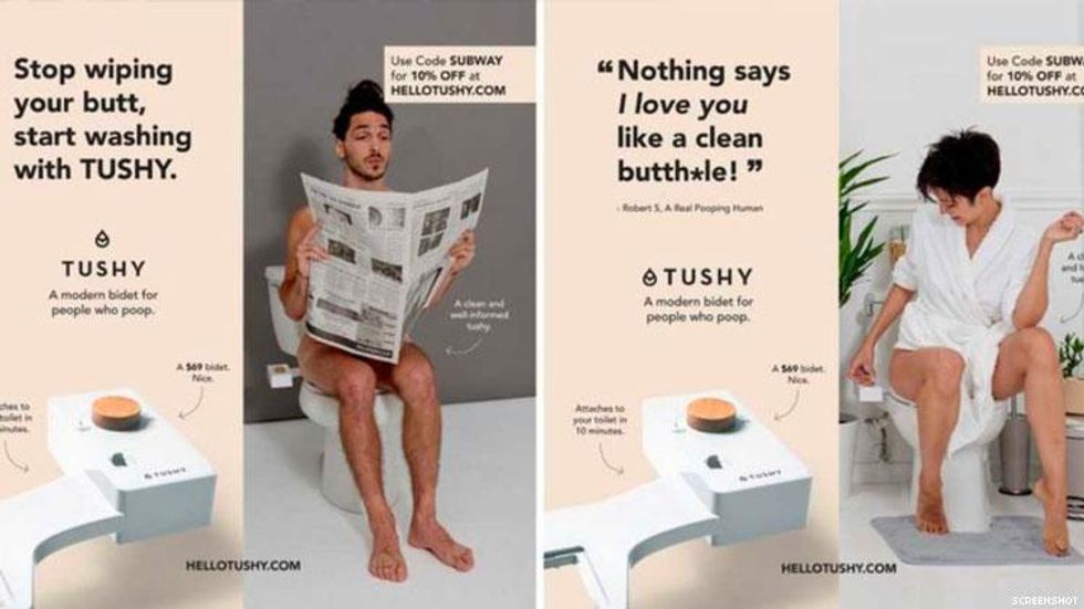 MTA Rejects Tushy Ads: 'Nothing Says I Love You Like a Clean Butth*le'