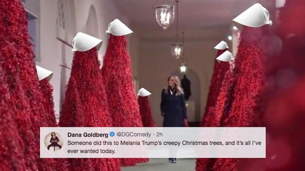 The Internet Is Roasting Melania Trump's Creepy AF Christmas Decor