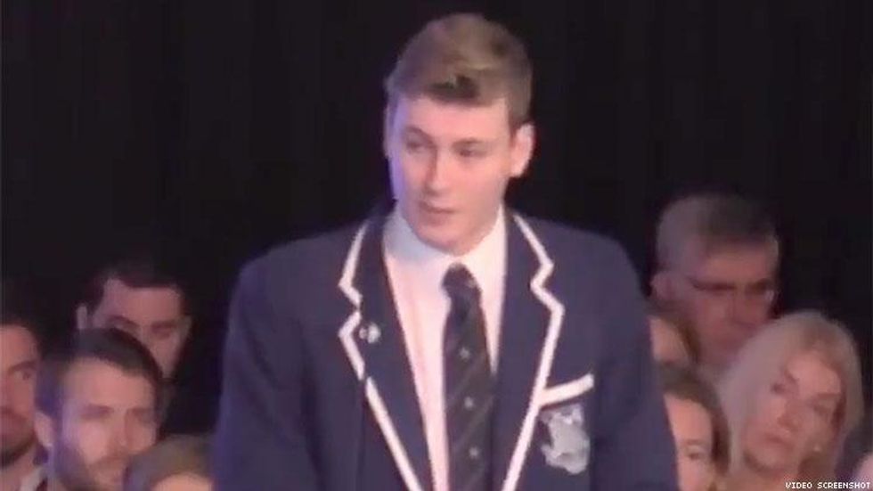 Gay Teen Comes Out During Catholic School Assembly to Standing Ovation
