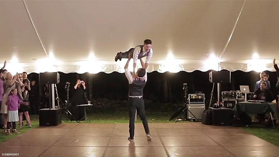 Grooms’ Incredible First Dance Ends with the Lift from 'Dirty Dancing'