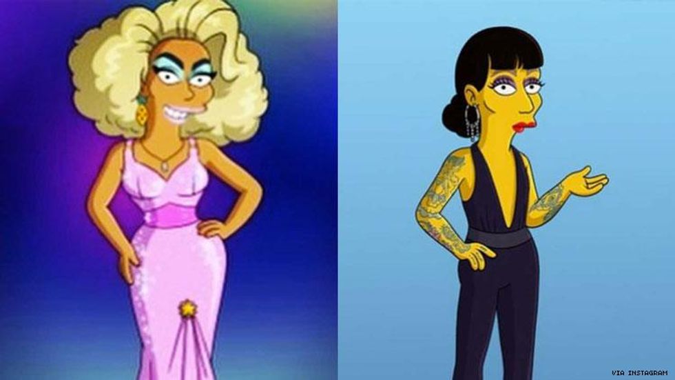 RuPaul and Raja Share What Their 'Simpsons' Characters Look Like