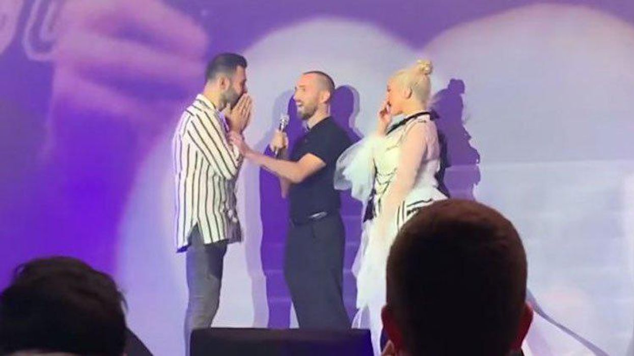 <p>This Gay Couple Got Engaged Onstage at a Christina Aguilera Concert</p>