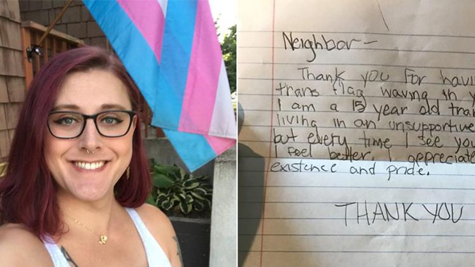 How This Woman's Trans Pride Flag Inspired a Struggling Teen Neighbor