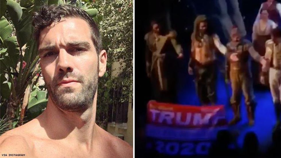 This Broadway Star Snatched a Trump Flag from the Audience During Show