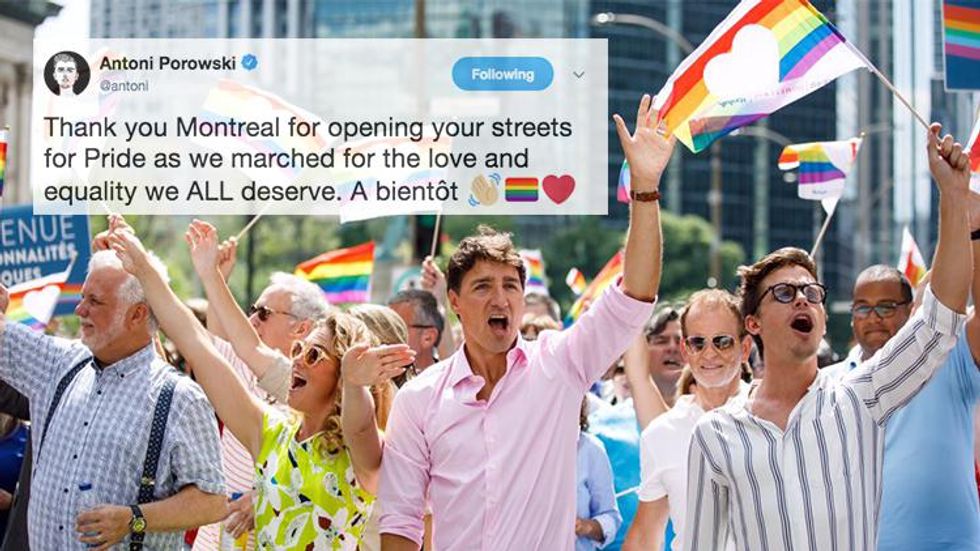 'Queer Eye's' Antoni Marches in Montreal Pride with Justin Trudeau