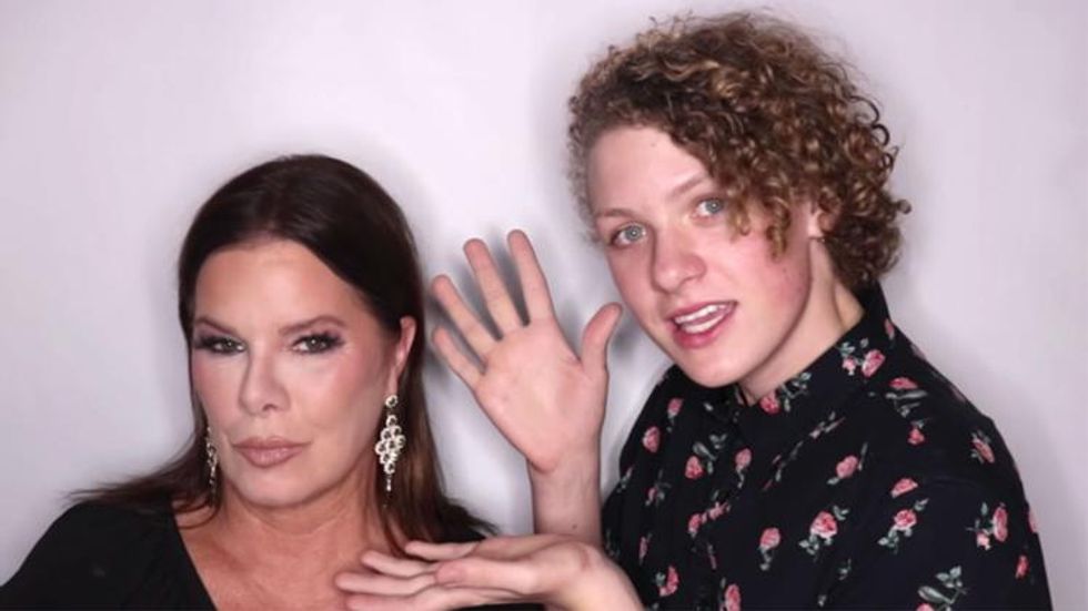 Watch Marcia Gay Harden Get Glammed Up by Her Teenage Son