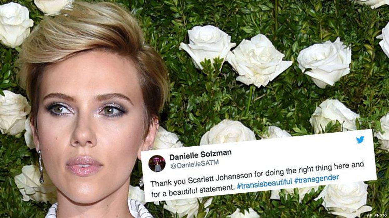 <p>The LGBT Community Celebrates ScarJo Pulling Out From <em>Rub & Tug</em></p>