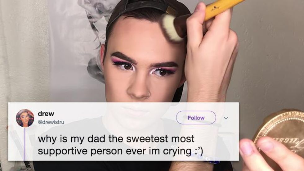 The Way This Dad Reacted to His Son's Makeup Is So Freakin' Adorable