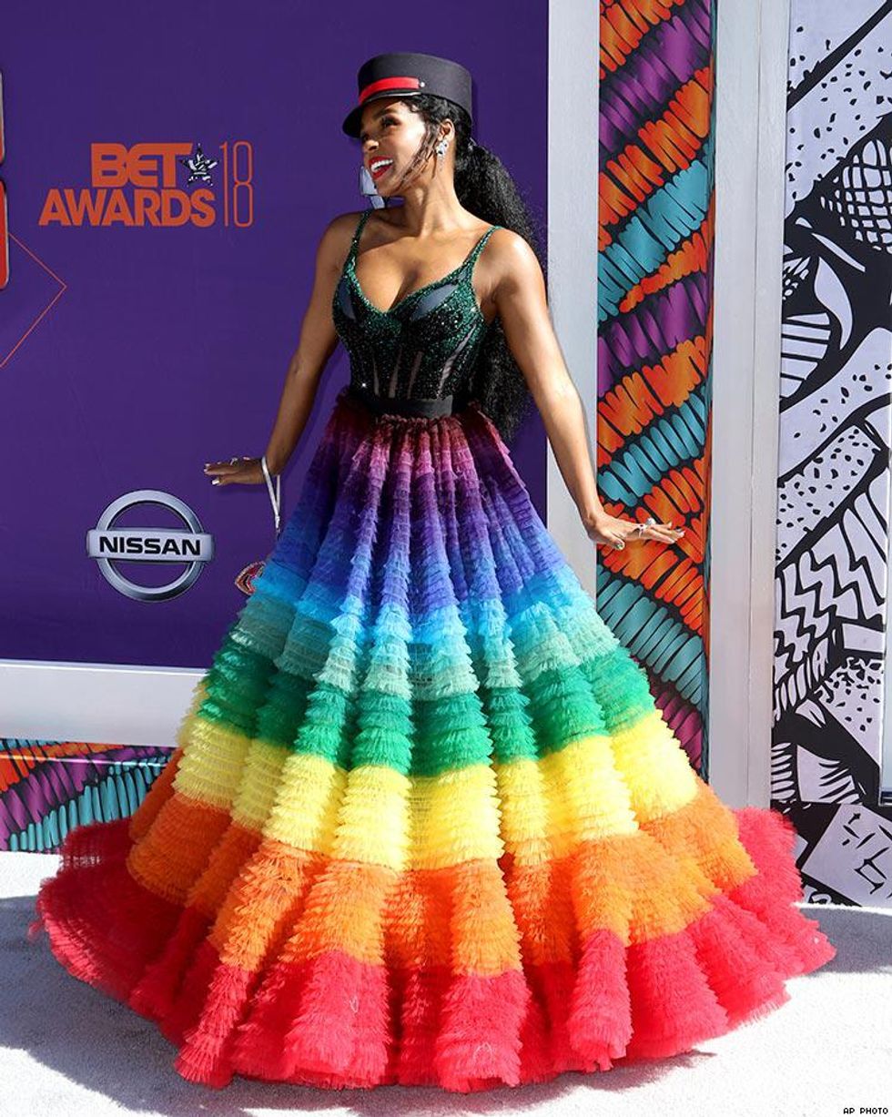 Twitter Is Obsessed with Janelle Monáe’s Rainbow Dress